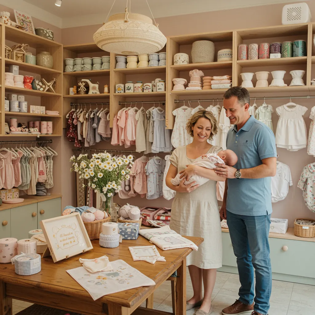 imagen5 3 "Interior acogedor de 'El Rincón de Mila', una boutique especializada en productos para bebés y confección, con luz natural, paredes en tonos pastel y atención personalizada."